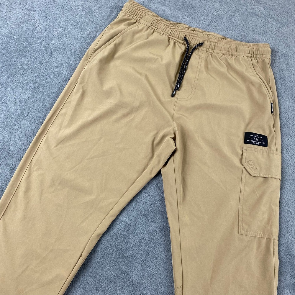 Tony Hawk Mens Medium 32x28 Jogger Pants Tan Cargo Stretch Drawstring